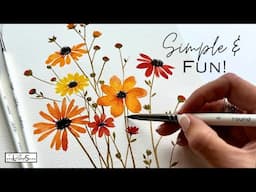 ATTENTION BEGINNERS! Pure Painting Fun! Calm & Carefree EASY Watercolor Wild Flowers!