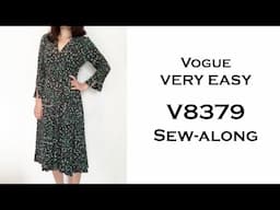 Sewing Vogue VERY EASY V8379 (Wrap Jersey Dress) [랩 원피스 만들기] #sewing #dressmaking