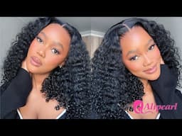 THE BEST GLUELESS CURLY CLOSURE WIG | 4 Min Quick Install | Beginner Friendly | ft. AliPearl Hair