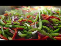 Festive Chipotle Fajitas Sizzling on the Grill For 3 Hours Straight