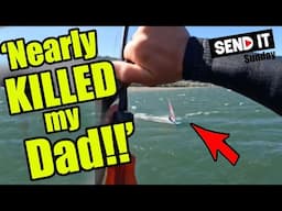 Kiter lands on his DAD!!!  Ep-165  Send it Sunday never!!!