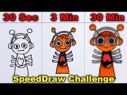 Drawing INCREDIBOX SPRUNKI OREN   DARK in 30 Sec, 3 Min and 30 Min