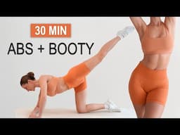 30 MIN ABS + BOOTY BURN - No Jumping Workout | No Equipment | No Repeat