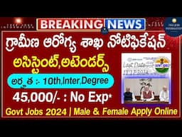 గ్రామీణ ఆరోగ్య శాఖ నోటిఫికేషన్ || Latest Govt Jobs in Telugu || NIOH Recruitment 2024 || Job Search