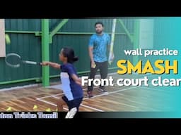 badminton Wall practice Smash and Front court Clear  #badminton #badmintonuae #badmintontamil