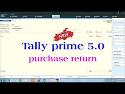 purchase return entry in tally prime | purchase return in tally prime | tally prime