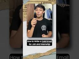 How to Write a Cold Email for Job and Internship #coldemail #ankurwarikoo