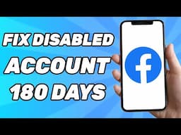 We Disabled Your Account Facebook 180 Days (SOLUTION 2024)