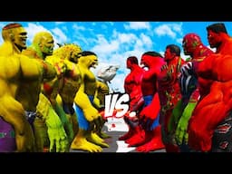 TEAM YELLOW HULK VS TEAM RED HULK - HULK BATTLE - EPIC SUPERHEROES WAR