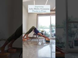 Using props to go deeper in Adho Mukha Svanasana  #yoga #iyengaryoga  #adhomukhasvanasana