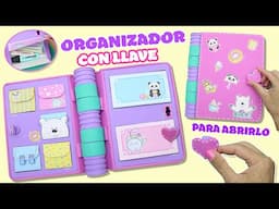 Organizador con LLAVE para abrirlo - Folder organizador - Diario con llave | Manualidades aPasos