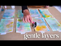 Gentle Layering in Mixed Media Art