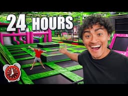 24 HOUR OVERNIGHT CHALLENGE in TRAMPOLINE PARK!