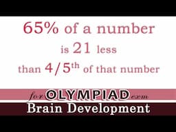 Percentage tricks story sum #olympiadseries | Arindam | Brain Development