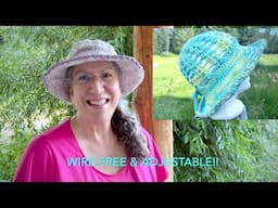 Sunny Cove ☀️ Crochet Sun Hat Tutorial 👒  Adjustable, Packable, Wire-free!!  Part 1 of 2