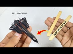 Making an Airplane model from wooden ice stick | SR 71 Blackbird