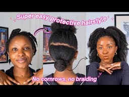 Easy + Fast Half Up Half Down Protective Hairstyle on 4c Natural Hair