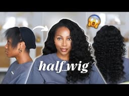 HOW I GET BIG NATURAL CURLY HAIR AT HOME | HERGIVENHAIR HALF WIG, NO GLUE, NO LACE