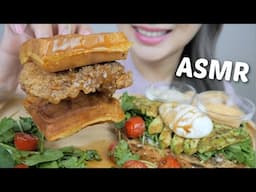 Chicken and waffles with Avocado Toast *Sweet & Savoury Brunch Relaxing Soft Eating Sounds | N.E