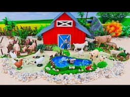 Build Creative Small Barn Farm Diorama - Cattle Farm - Barnyard Animals - DIY Miniature Farm