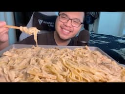 fettuccine alfredo ASMR ❤️🍝🪤🧀