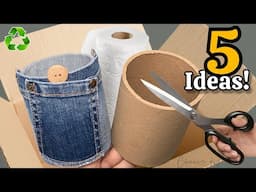 Transforming Cardboard Rolls & Old Jeans: 5 Genius Recycling Ideas 😱♻️ I Make Many and Sell Them All