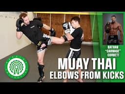 Muay Thai Training - Using Kicks to Set Up Elbows with Nathan Corbett