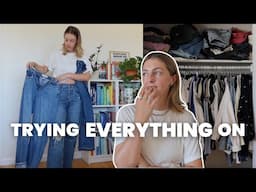 trying on EVERYTHING in my closet part 1 | chatty sustainable closet clean out