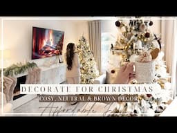 DECORATE FOR CHRISTMAS | AFFORDABLE DECORATIONS | NEUTRAL, BROWN & COSY DECOR!