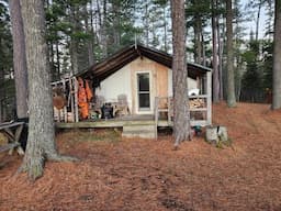 THE TENT. Deer Camp? Grouse Camp? Exploring Camp? 2024. "The Movie" Storm damage, trees down.