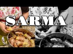 Making the BALKAN CABBAGE ROLLS ~SARMA