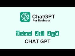 බිස්නස් වැඩ වලට Chat GPT | Prompt Engineering Part 02 | ChatGPT for your Business