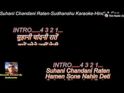 Suhani Chandni Raten Karaoke with Scrolling Lyrics-Hindi & English