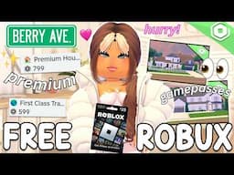 GIVEAWAY: FREE ROBUX CODE!! BERRY AVENUE PREMIUM AND GAMEPASSES!!