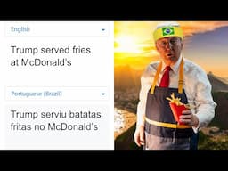 "Trump served fries at McDonald’s" in different languages meme