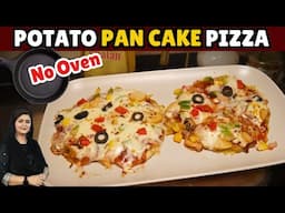 Potato Pan Cake Pizza without Oven Recipe By @chefsaminajalil