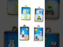 Winter Wonderland UV Resin Pendants #resin #christmasjewelry #uvresin #uvresinjewelry