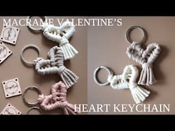 New! DIY Macrame Heart Keychain, Macramé Valentines Tutorial [Sub]