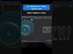 Maya Quick Tip: Sitch Together vs Sew for UV Seams #3dmodeling #autodeskmaya #gamedev