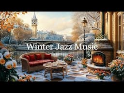 Cozy Winter Balcony Ambience & Soft Jazz Instrumental Music ❄️ Jazz Relaxing Music for Study, Work