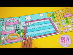 SWIMMING POOL FOR PAPER DOLLS | Tutorial