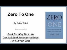 Zero To One By Peter Thiel Full Book Summary