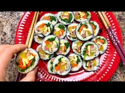 Making Kimbap - KOREAN SEAWEED ROLLS