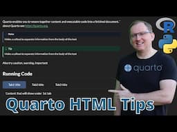 Quarto HTML tips - Dark mode, callouts, tabs