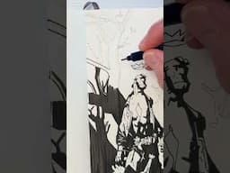 Drawing Mike Mignola's Hellboy with #penandink