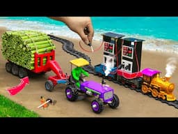 diy tractor mini petrol pump science project || How is heavy trolley get refueled by petrol pump