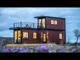 INSIDE TOUR OF TINY SHIPPING CONTAINER HOUSE WITH ROOF DECK