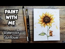 EASY Sunflower Watercolour Tutorial for BEGINNERS - PAINT WITH ME