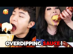 Mukbangers overdipping DIFFERENT TYPES OF SAUCES