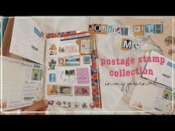 Postage Stamp Spread - Junk Journal with Me - 15 Minutes Creative Journaling Series